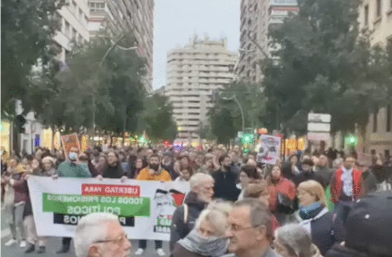 Vídeo de la manifestación sobre Palestina en Murcia, censurado en Instagram (shadow ban)